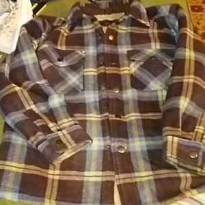 Boys 10/12 button up plaid fleece